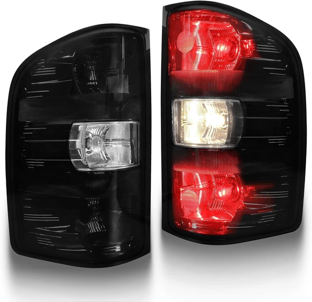 Main image of Smoked Black Tail Lights with Red Bulbs fit for 20072013 Chevy Silverado 1500, 20072014 Silverado 2500/3500 Single Rear Wheel, Plug & Play Upgrade Murdered Out Rear Lamps