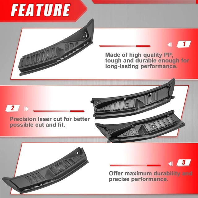 Alt view image 4 of 7 - Windshield Wiper Cowl Cover Panel Compatible with 2015-2020 Ford F150