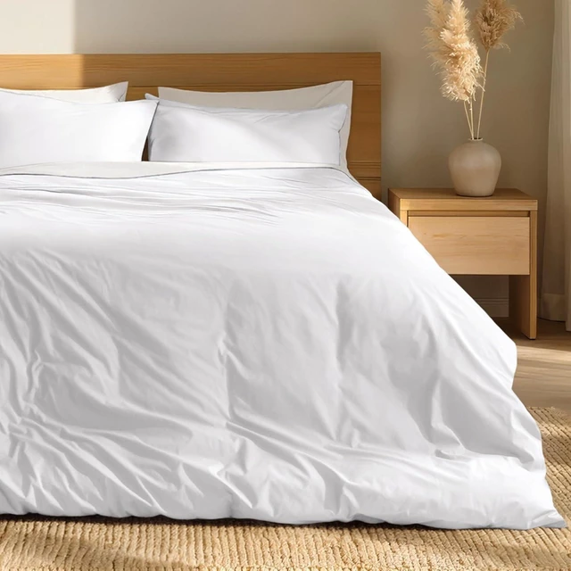 Main image of 100% Organic Cotton Percale Duvet Cover Set (King, White)
