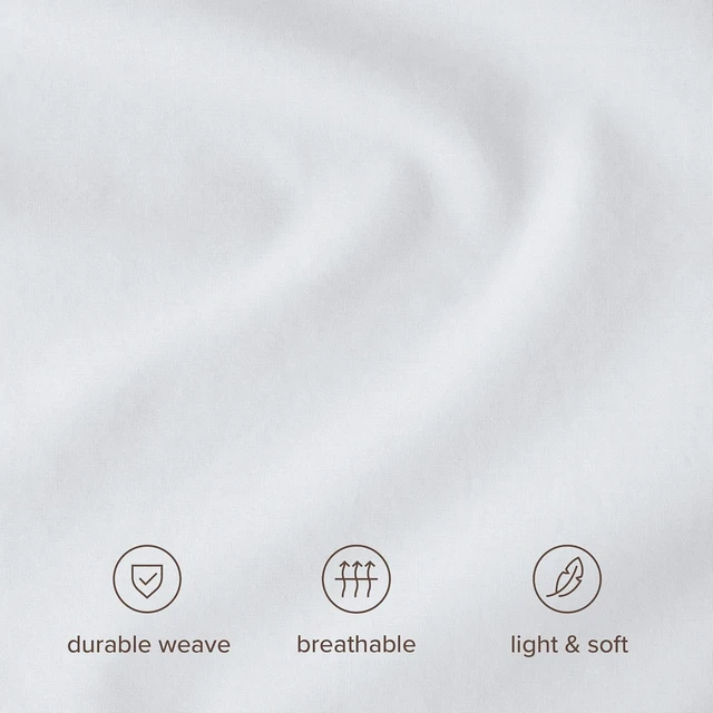 Alt view image 5 of 7 - 100% Organic Cotton Percale Duvet Cover Set (King, White)