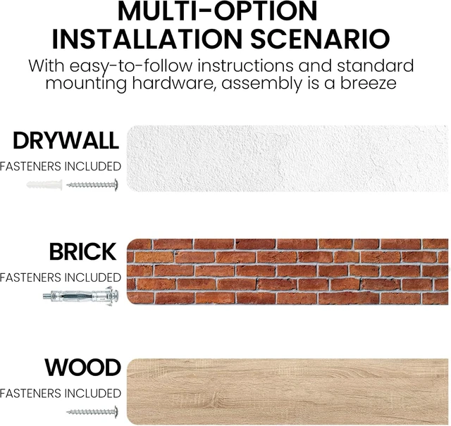 Alt view image 7 of 7 - Floating Shelves for Wall, 24"x9.3" Solid Wood Floating Live Edge Shelf, Heavy-Duty Wall Shelf with Invisible Brackets, Set of 2 for Living Room, Bedroom, and Kitchen, Natural Finish