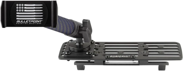 Main image of Metal Dash Mount Cell Phone Holder Compatible with 2013-2018 RAM Truck & 2019+ RAM 1500 Classic (RubiGrid Spring-Loaded)