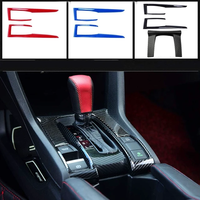 Alt view image 3 of 7 - for Honda 10th Civic 2016~2020 2021 Full Set of Car Interiors Instrument Panel Decorative Center Console Moulding Trim Air Outlet Automotive Steering Wheel Cover Accessories 16Pcs-Black