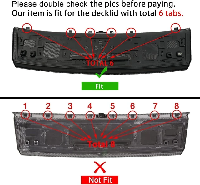 Alt view image 3 of 6 - Rear Decklid Panel Trim for Ford Mustang Accessories 2015-2022