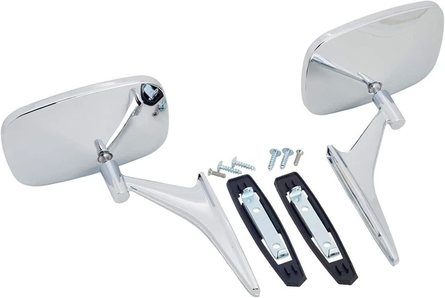 Main image of 1968-1969 Chevelle Chrome Door Mirror Set, Includes Left and Right Mirrors, Mounting Screws, Brackets, and Gaskets, Fits 68-69 Camaro, 69-72 Nova