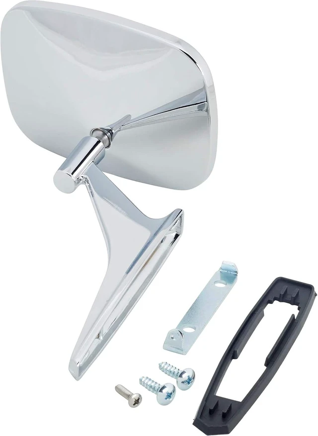 Alt view image 5 of 5 - 1968-1969 Chevelle Chrome Door Mirror Set, Includes Left and Right Mirrors, Mounting Screws, Brackets, and Gaskets, Fits 68-69 Camaro, 69-72 Nova