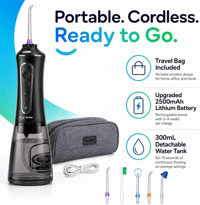 Alt view image 2 of 7 - Professional Water Flosser - Advanced Dental Care for a Healthier Mouth, Gum, and Teeth - IPX7 Waterproof Oral Irrigator