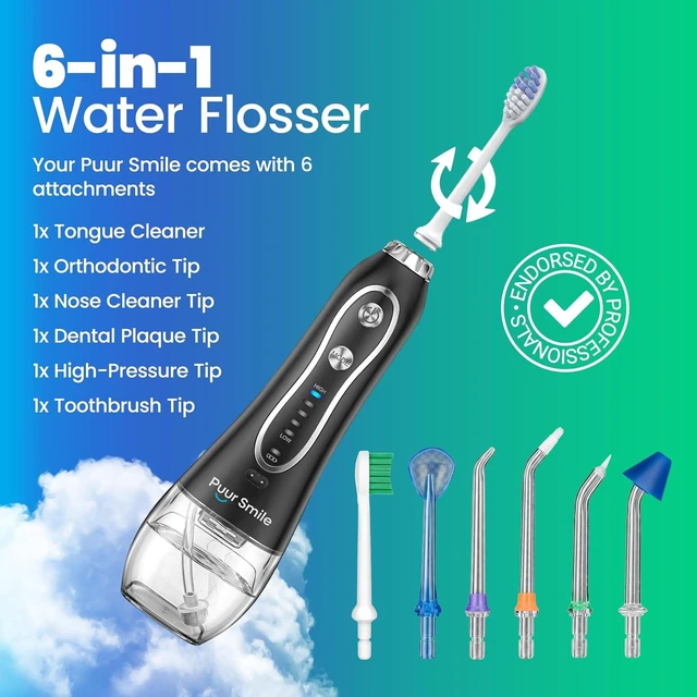 Alt view image 4 of 7 - Professional Water Flosser - Advanced Dental Care for a Healthier Mouth, Gum, and Teeth - IPX7 Waterproof Oral Irrigator