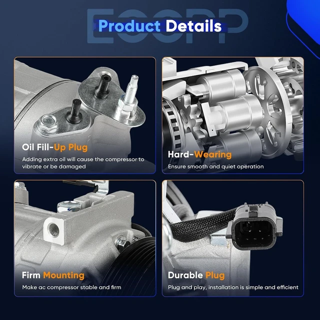 Alt view image 3 of 7 - AC Compressor Fit for Nissan Sentra 2.0L 2007-2012 Fast Cooling