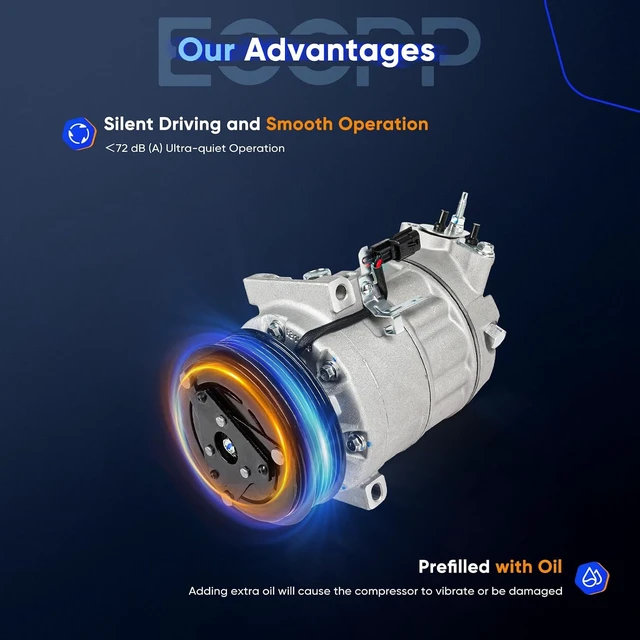 Alt view image 5 of 7 - AC Compressor Fit for Nissan Sentra 2.0L 2007-2012 Fast Cooling