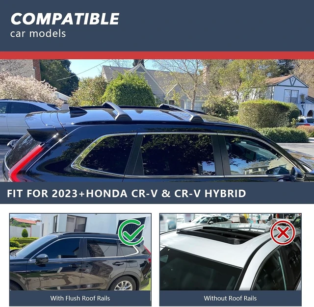 Alt view image 2 of 7 - Roof Rack Cross Bars for 2023-2026 Honda CRV & CR-V Sport Hybrid