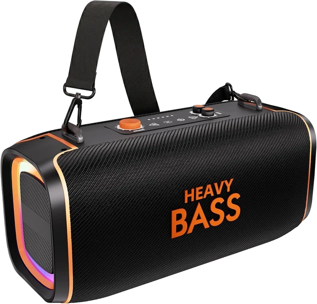 Main image of Portable Bluetooth Speaker, 120W Peak Wireless Speaker, 28-Hour Playtime, Adjustable Treble & Bass, Loud Stereo Sound for Outdoor Use