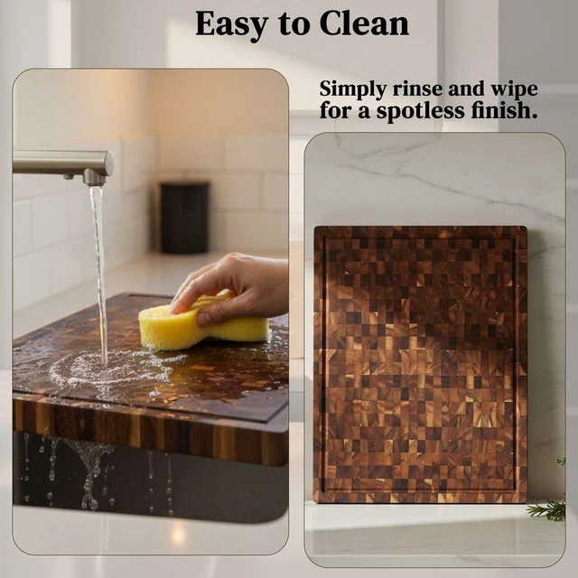 Alt view image 5 of 6 - Premium Acacia Wood Cutting Board 20" x 15" x 1.5"