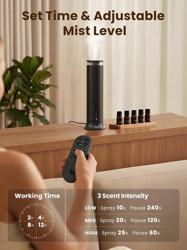 Alt view image 5 of 7 - Tower Waterless Diffuser with 5 Hotel-inspried Scent Oil Set
