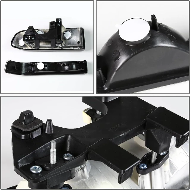 Alt view image 2 of 3 - Headlight Assembly Compatible with 1998-2004 Chevy S10 Pickup Blazer Factory Style, Left Right Headlamp Set (Black/Amber)