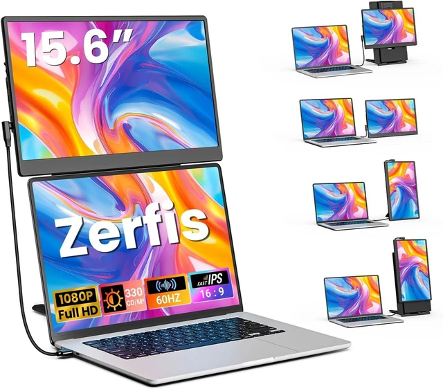 Main image of 15.6" Portable Monitor, 5-in-1 Modes & 360° Rotation Laptop Screen Extender