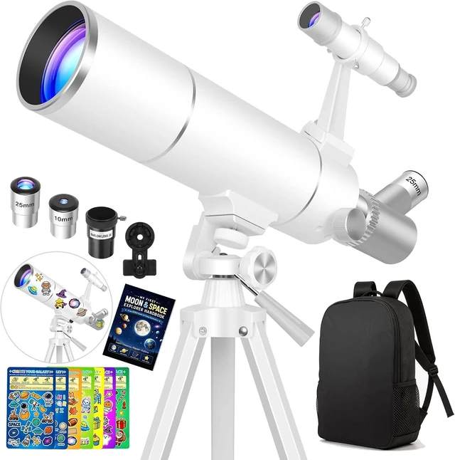 Main image of Telescope Kit for Kids 8-12, 80mm Aperture 500mm Portable Telescope
