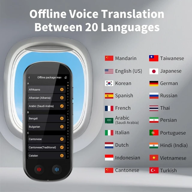 Alt view image 3 of 7 - Language Translator Device No WiFi Needed, 2026 Upgraded AI Translator, 150+ Languages Instant Two Way Vioce Translator, Online/Offline/Recording/Photo/Text Translation for Business Learning Travel