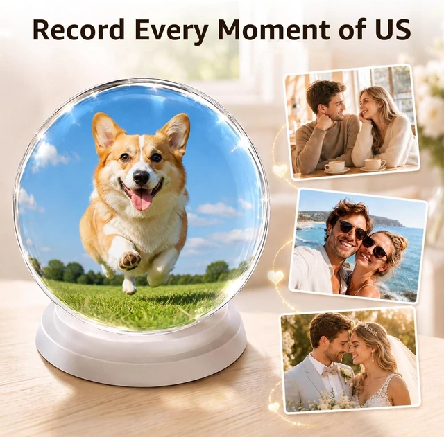 Alt view image 4 of 7 - Memory Orb Video Player, 3.15Crystal Sphere with Video Photo Player