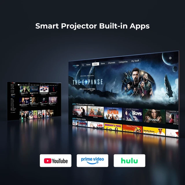 Alt view image 3 of 7 - Mini Projector with WiFi and Bluetooth, Portable Proyector 4K 1080P Support