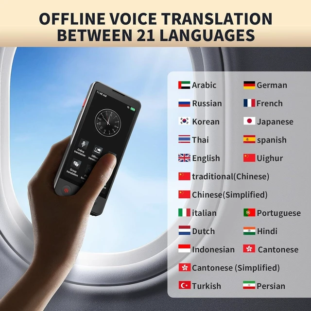 Alt view image 4 of 6 - AI Language Translator Device, 2026 Upgraded VORMOR Translator No WiFi Needed, Support ChatGPT, Instant Two-Way 150 Languages Translation, Offline/Photo Translation for Business Travel