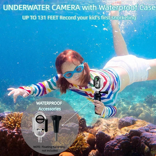 Alt view image 2 of 7 - 4K Thumb Action Camera with Memory Card Mini Body Camera with WiFi Magnetic Clip Wearable Hands-Free Recording POV Camera, Waterproof case, Mount Anywhere for Sports Vlogging Cycling (Dark Black,128G)