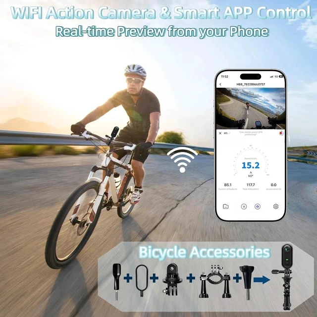 Alt view image 3 of 7 - 4K Thumb Action Camera with Memory Card Mini Body Camera with WiFi Magnetic Clip Wearable Hands-Free Recording POV Camera, Waterproof case, Mount Anywhere for Sports Vlogging Cycling (Dark Black,128G)