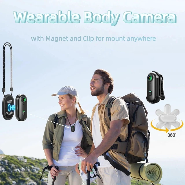 Alt view image 4 of 7 - 4K Thumb Action Camera with Memory Card Mini Body Camera with WiFi Magnetic Clip Wearable Hands-Free Recording POV Camera, Waterproof case, Mount Anywhere for Sports Vlogging Cycling (Dark Black,128G)