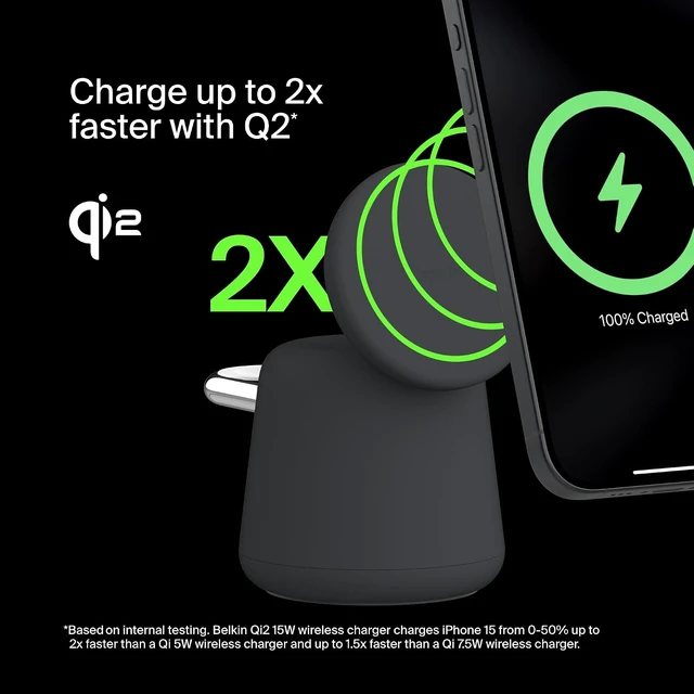 Alt view image 2 of 7 - Qi2 15W Wireless Charging Dock, 2 in 1 Fast iPhone Charger