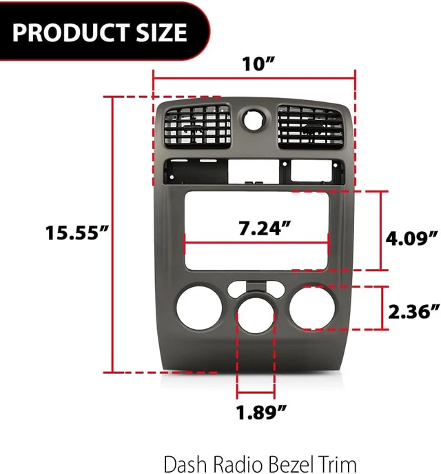 Alt view image 7 of 7 - Radio Dash Bezel Trim Panel Fit Chevy Colorado GMC Canyon 2004-2012,Gray
