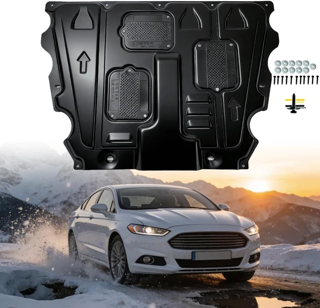 Alt view image 2 of 7 - Engine Guards Mud Flaps for Ford Fusion 2013 2014 2015 2016 2017 2018 2019 2020 Front Engine Splash Shield Guards Suitable for Fusion Under Engine Cover Directly Replace Original One Black