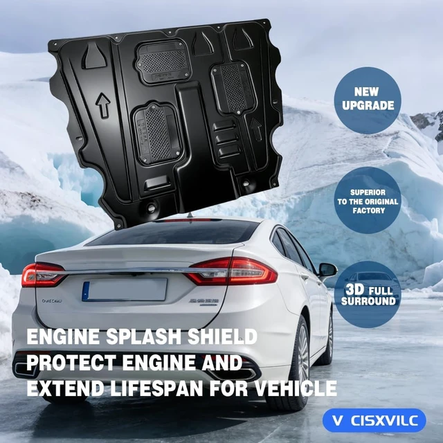 Alt view image 4 of 7 - Engine Guards Mud Flaps for Ford Fusion 2013 2014 2015 2016 2017 2018 2019 2020 Front Engine Splash Shield Guards Suitable for Fusion Under Engine Cover Directly Replace Original One Black