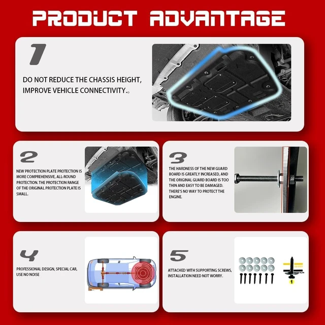 Alt view image 5 of 7 - Engine Guards Mud Flaps for Ford Fusion 2013 2014 2015 2016 2017 2018 2019 2020 Front Engine Splash Shield Guards Suitable for Fusion Under Engine Cover Directly Replace Original One Black