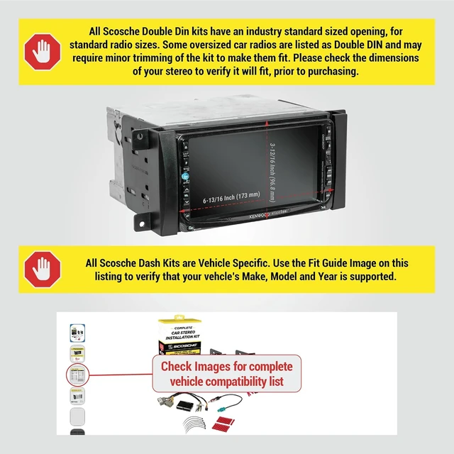 Alt view image 2 of 7 - CR0714DDCS Double DIN Radio Install Dash Kit Compatible with Select 2007-19 Chrysler, Dodge or Jeep Vehicles - Complete Car Stereo Installation Kit - See Fit Guide in Images to Verify Vehicle