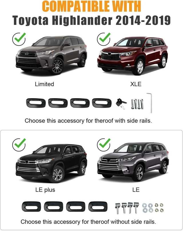 Alt view image 2 of 7 - Roof Rack Cross Bars Fit for Toyota Highlander 2014-2019