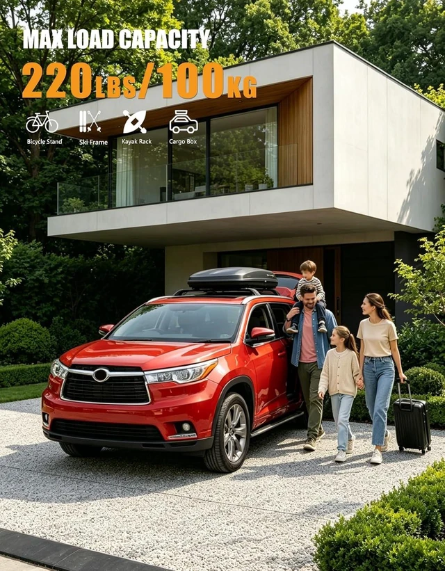 Alt view image 3 of 7 - Roof Rack Cross Bars Fit for Toyota Highlander 2014-2019