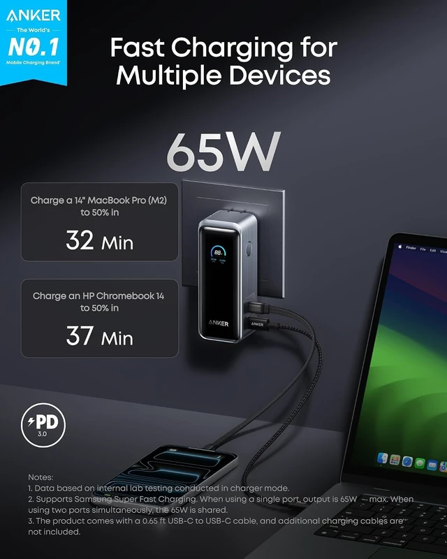 Alt view image 2 of 6 - Prime Power Bank, 9,600mAh 65W, Built-in AC Plug