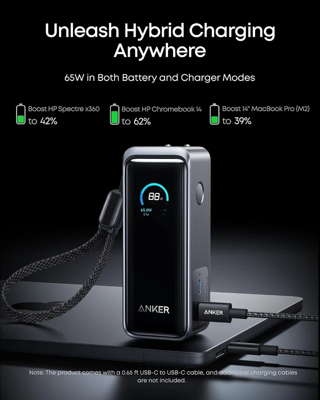 Alt view image 3 of 6 - Prime Power Bank, 9,600mAh 65W, Built-in AC Plug