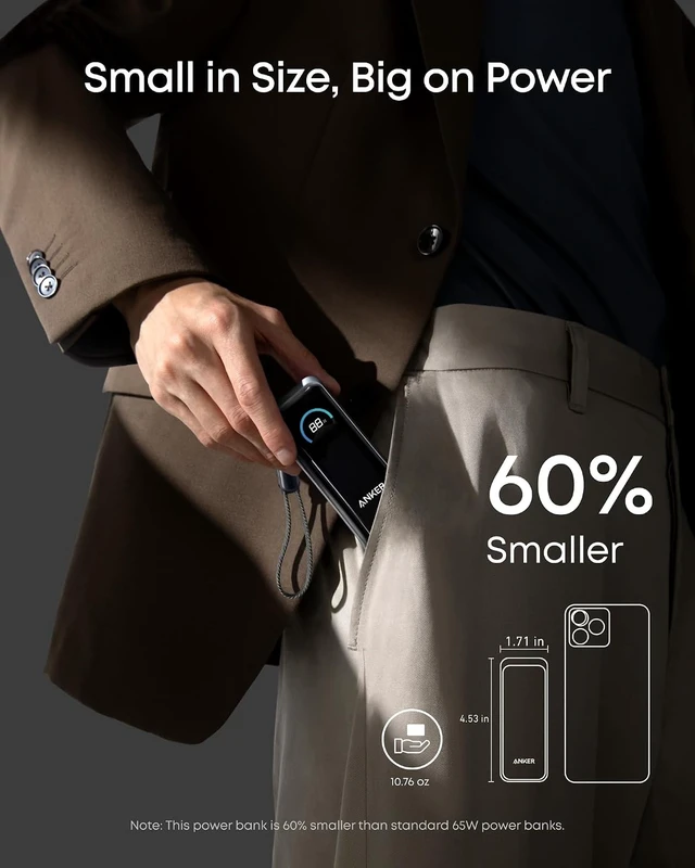 Alt view image 5 of 6 - Prime Power Bank, 9,600mAh 65W, Built-in AC Plug