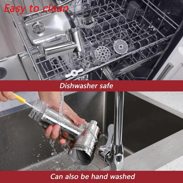 Alt view image 6 of 7 - Stainless Steel Meat Grinder Attachment for KitchenAid Mixers