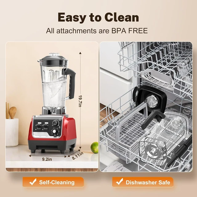 Alt view image 7 of 7 - 1800W Blender for Smoothies, Countertop Blenders for Kitchen with 70 Oz BPA-Free Pitcher and 20 oz To-Go Cup, 28000 RPM High-Speed Motor Blender for Ice Crushing, Frozen Drinks, Milkshakes