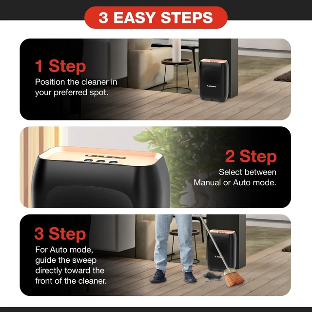 Alt view image 6 of 7 - Touchless Automatic Electric Vacuum Dustpan with Nozzle Attachment Hands-Free, Multi-Mode Floor Cleaner for Professional Use