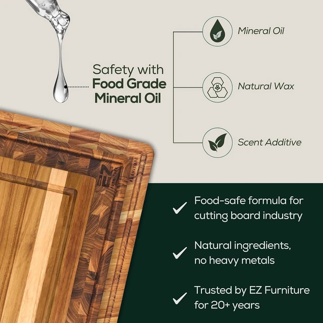 Alt view image 3 of 7 - Large (L) Acacia End Grain Cutting Board, Reversible, Knife-Friendly Charcuterie Butcher Block with Juice Groove & Handles, Non-Toxic, Gift Box Included (20" x 15" x 1.5")