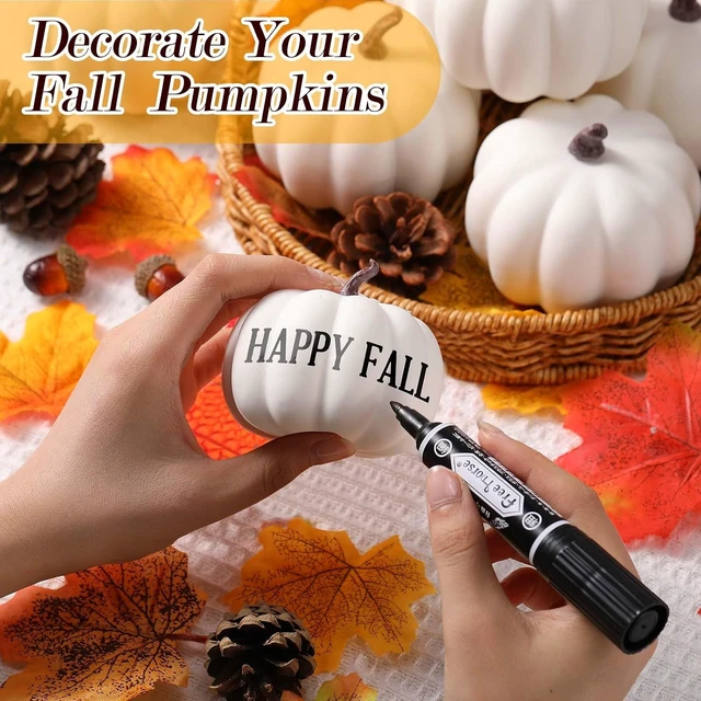 Alt view image 3 of 7 - 120 Pcs 3.15" Fall Artificial Pumpkins, Foam Pumpkin Decor, White
