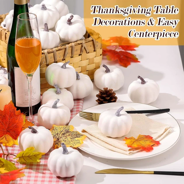 Alt view image 4 of 7 - 120 Pcs 3.15" Fall Artificial Pumpkins, Foam Pumpkin Decor, White
