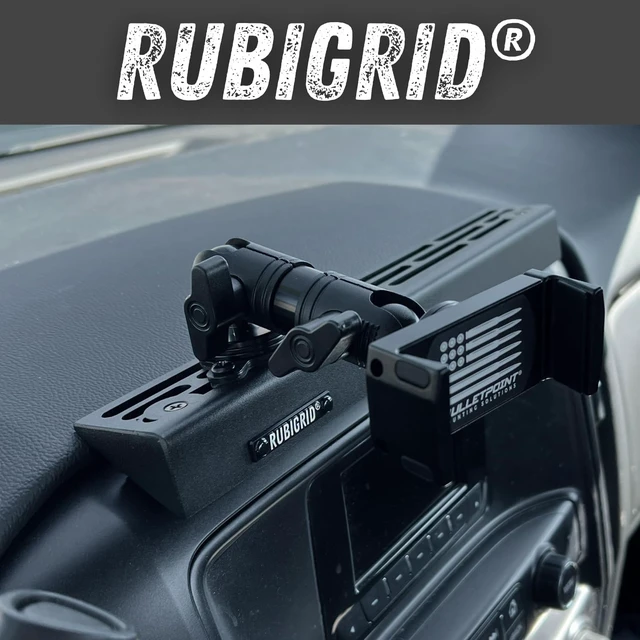 Alt view image 2 of 7 - RubiGrid Metal Dash Mount Phone Holder Compatible with 2014-2018 Chevrolet Silverado/GMC Sierra + 2015-2019 HD