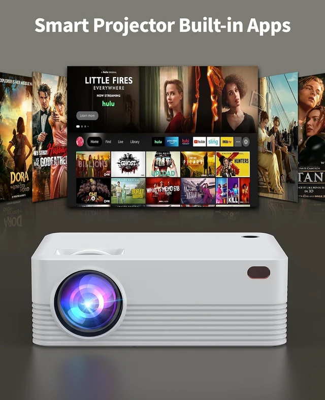Alt view image 3 of 7 - Smart Projector with Wi-Fi and Bluetooth4K Support Video projector