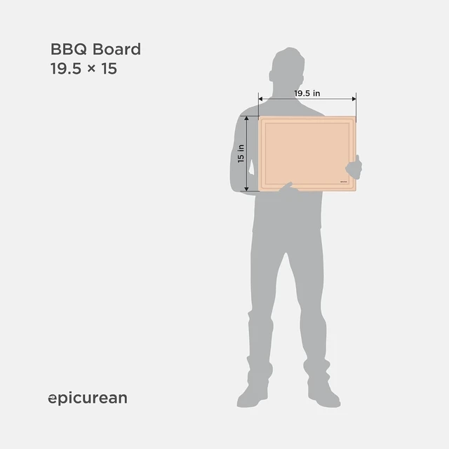 Alt view image 4 of 7 - BBQ Board 19.5" x 15" Cutting Board with Deep Juice Groove - Dishwasher Safe and Made in the USA, Natural