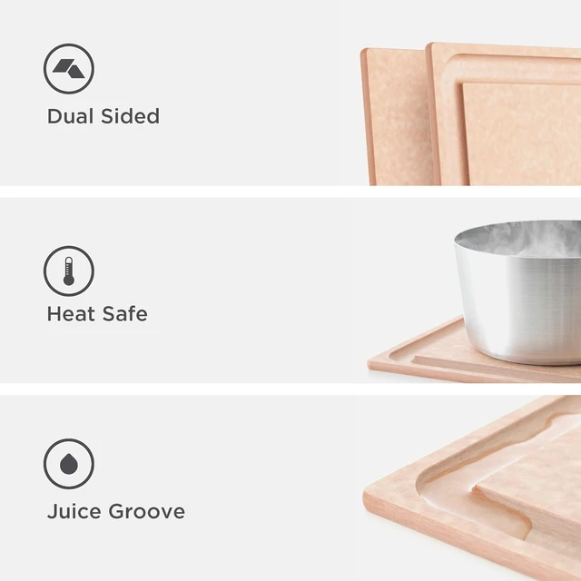 Alt view image 6 of 7 - BBQ Board 19.5" x 15" Cutting Board with Deep Juice Groove - Dishwasher Safe and Made in the USA, Natural