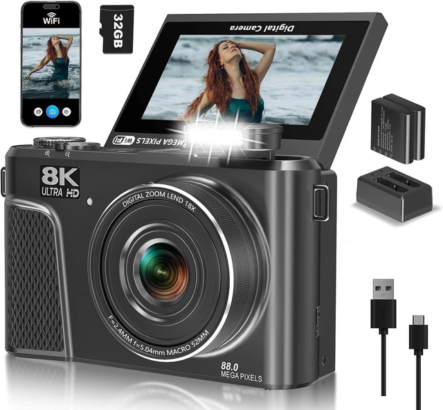 Main image of 8K Digital Camera for Photography, Vlogging Camera for YouTube with WiFi